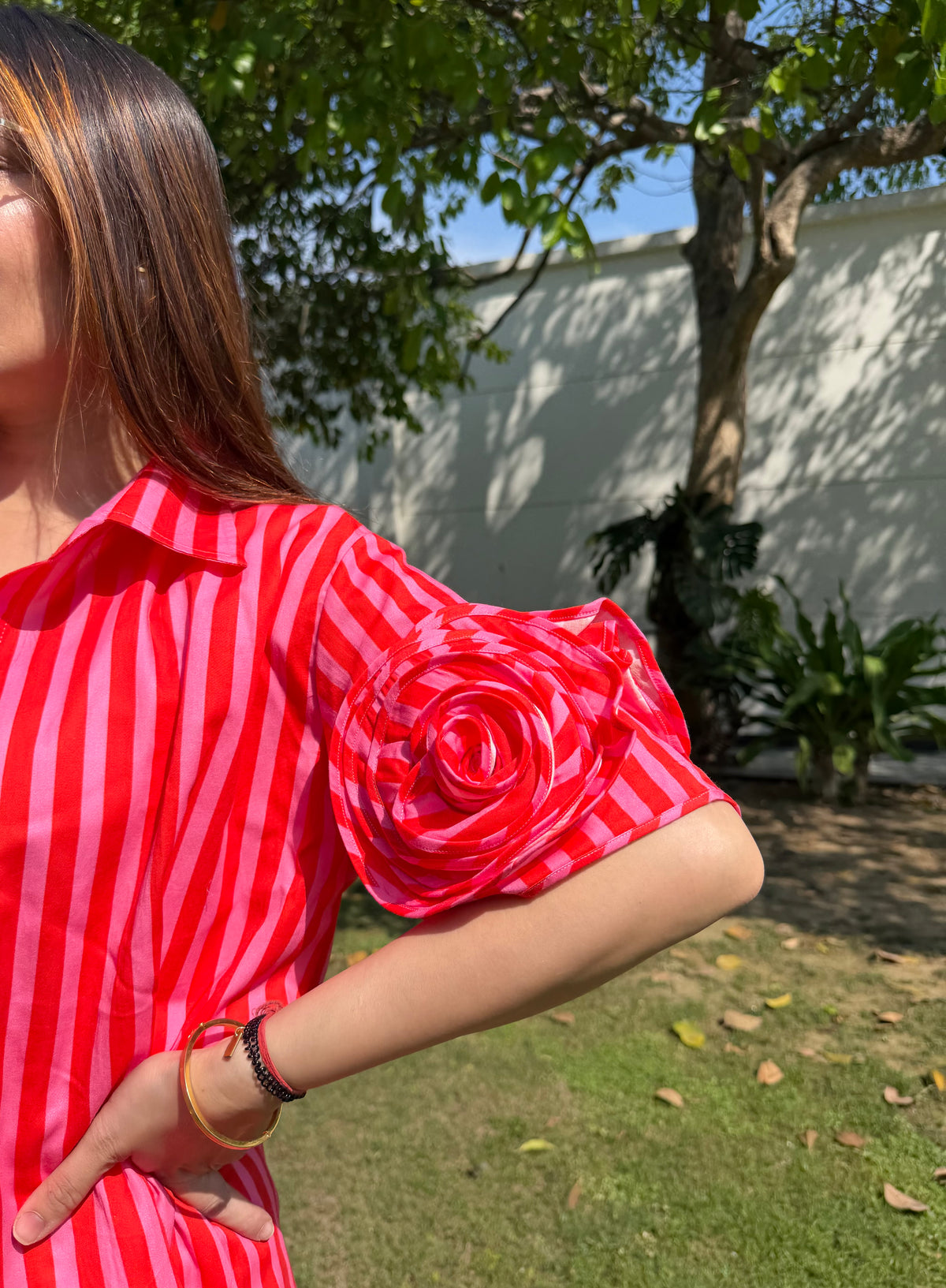 Flower On My Sleeves Shirt – Elegant Floral Everyday Wear