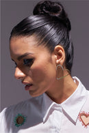 Multicoloured rainbow sweetheart earrings big