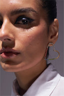 Multicoloured rainbow sweetheart earrings big