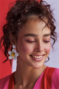 Rafia sunflower earrings