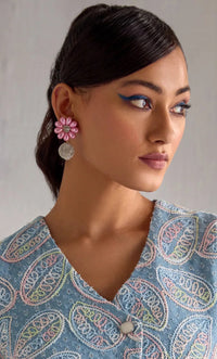 Floral Shape Stud Earrings – Blooming Disco Chic Accessory