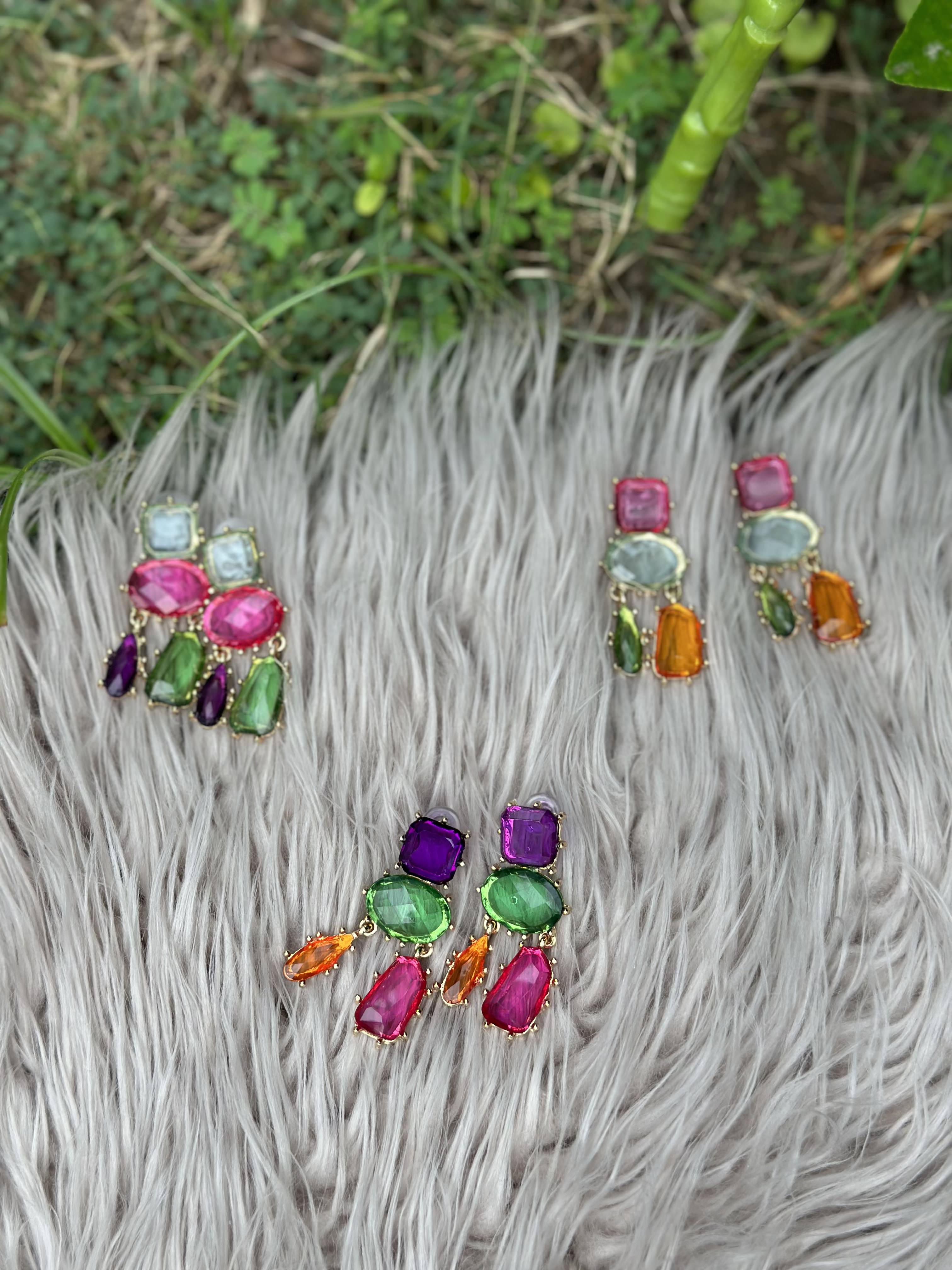 Rainbow Stones Earrings