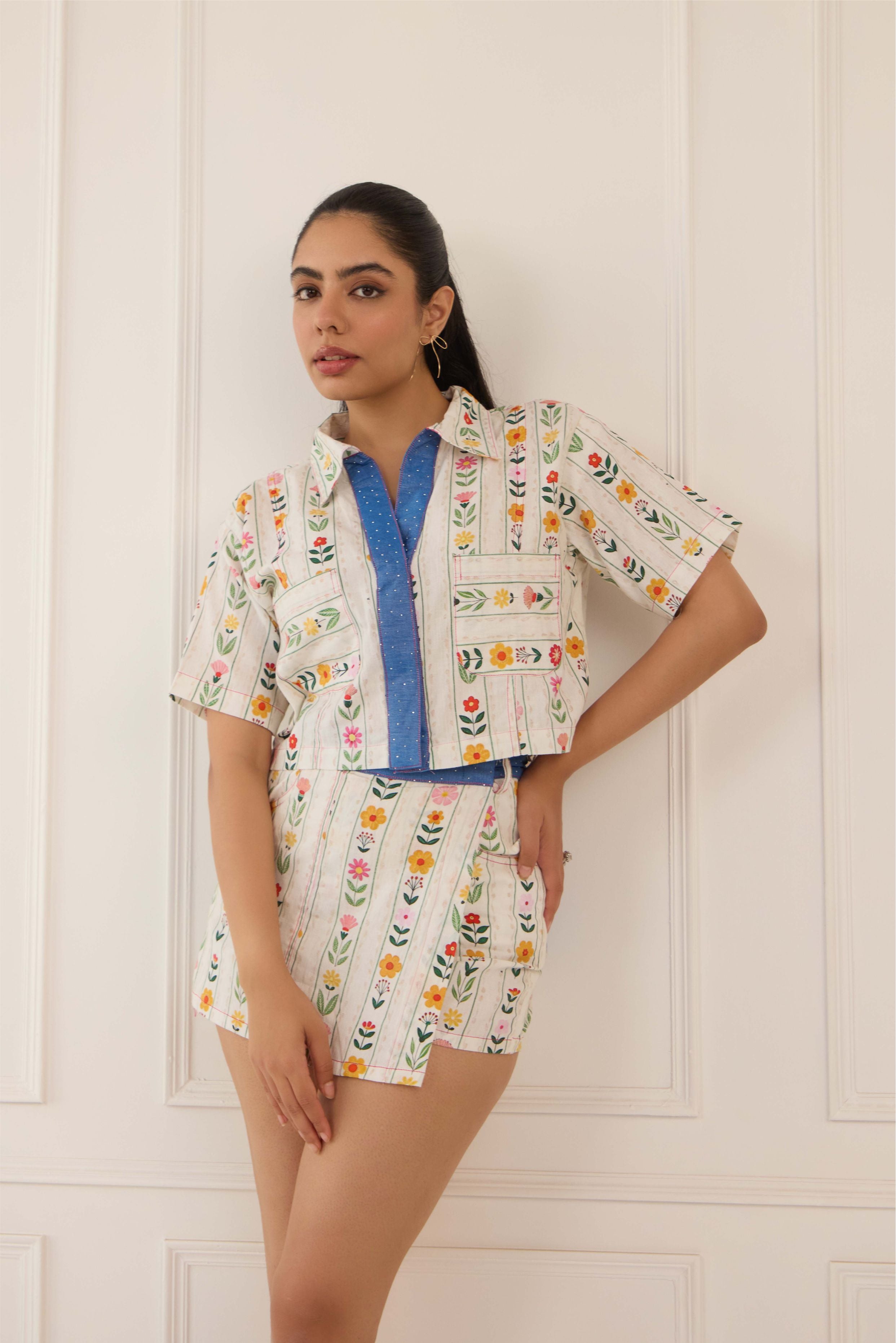 S / White Printed / Cotton