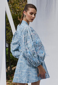 Just Go With The Bow Blue Earrings