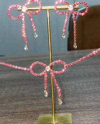 Just Go With The Bow pink earrings