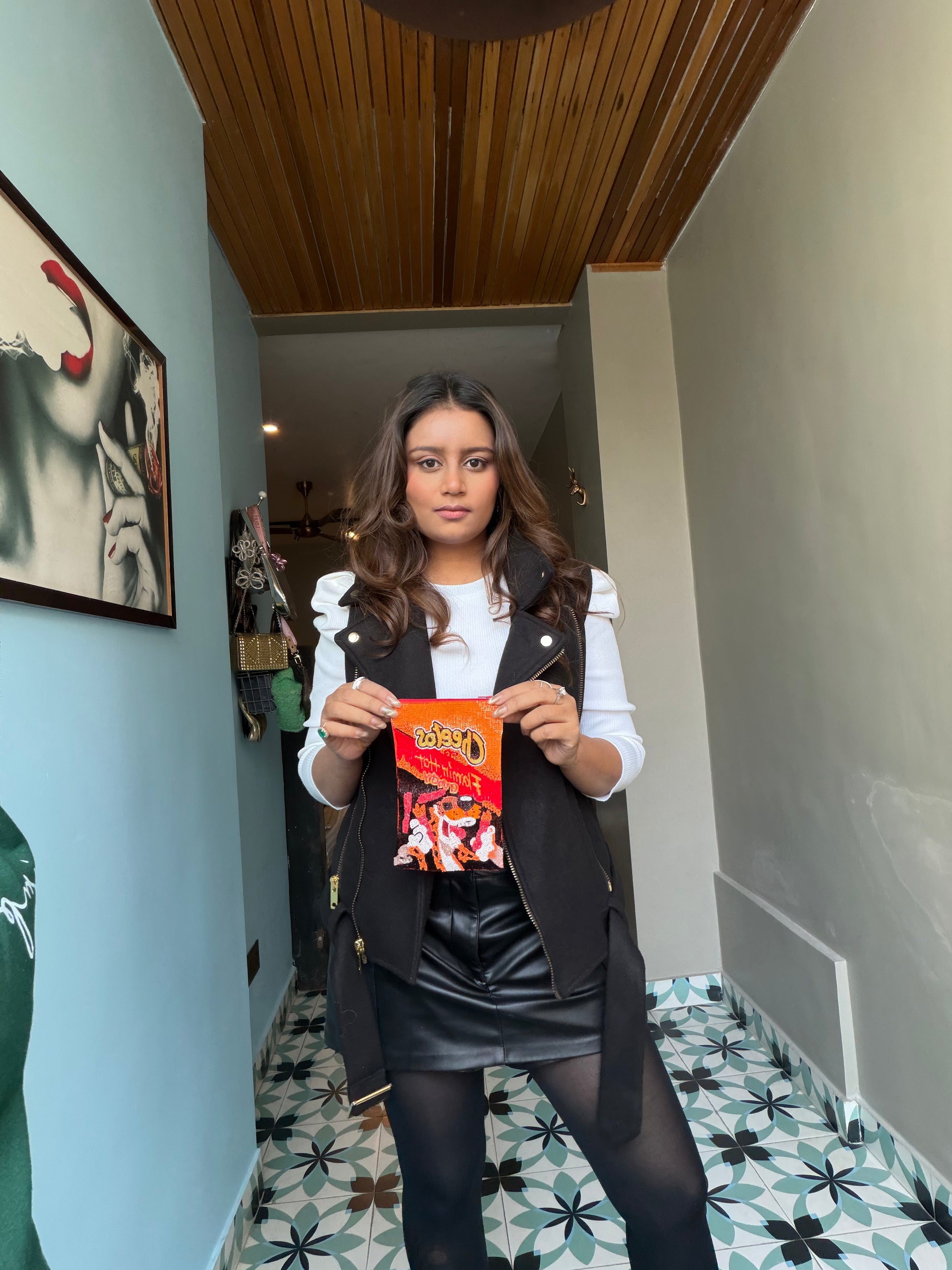 Cheetos Bag – Stylish Plush Bag & Beaded Pouch for Women