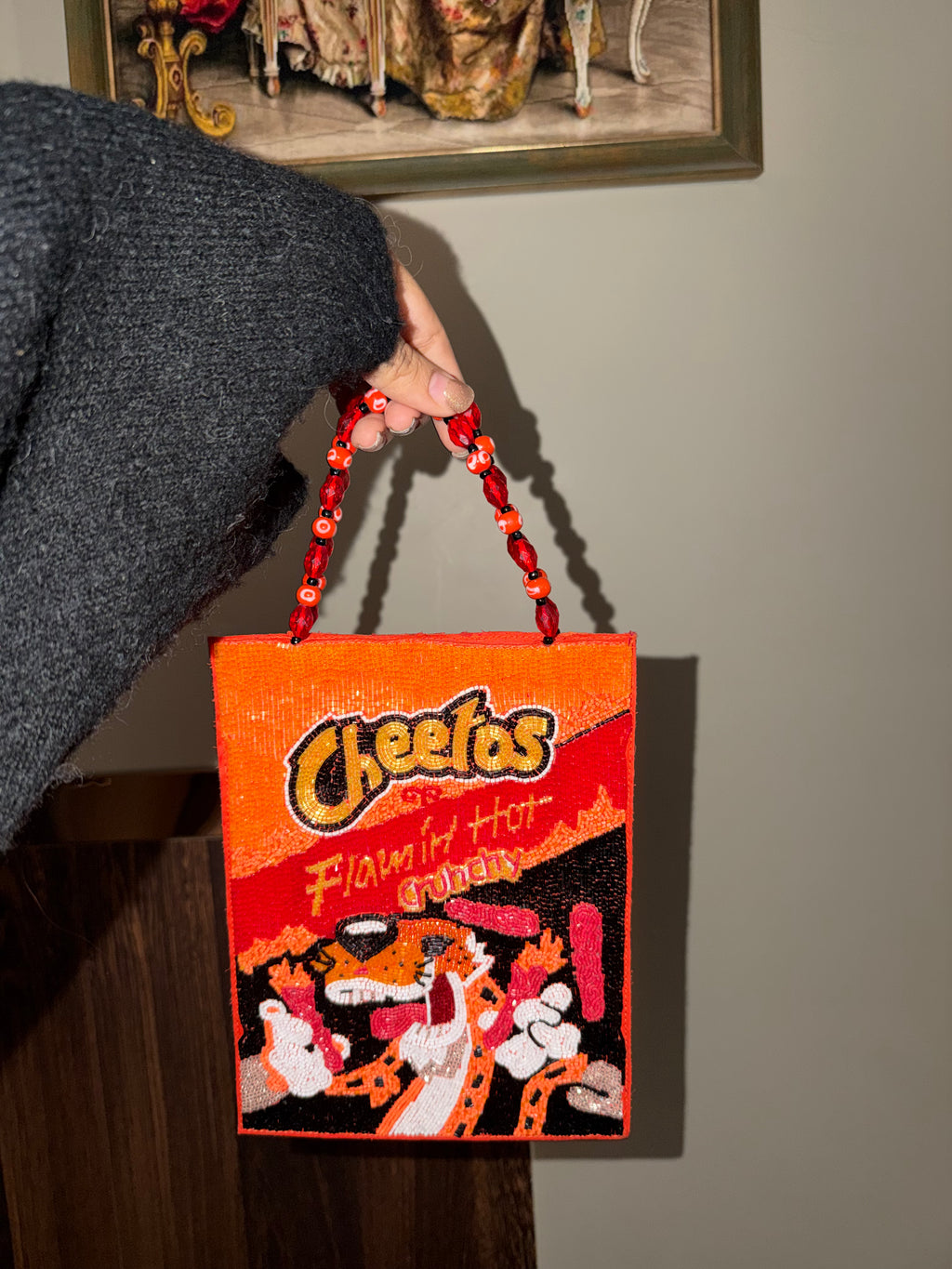 Cheetos Bag – Stylish Plush Bag & Beaded Pouch for Women