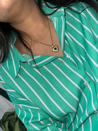 Emerald Heart Pendant – Elegant Gold Heart Necklace with Emerald Stone