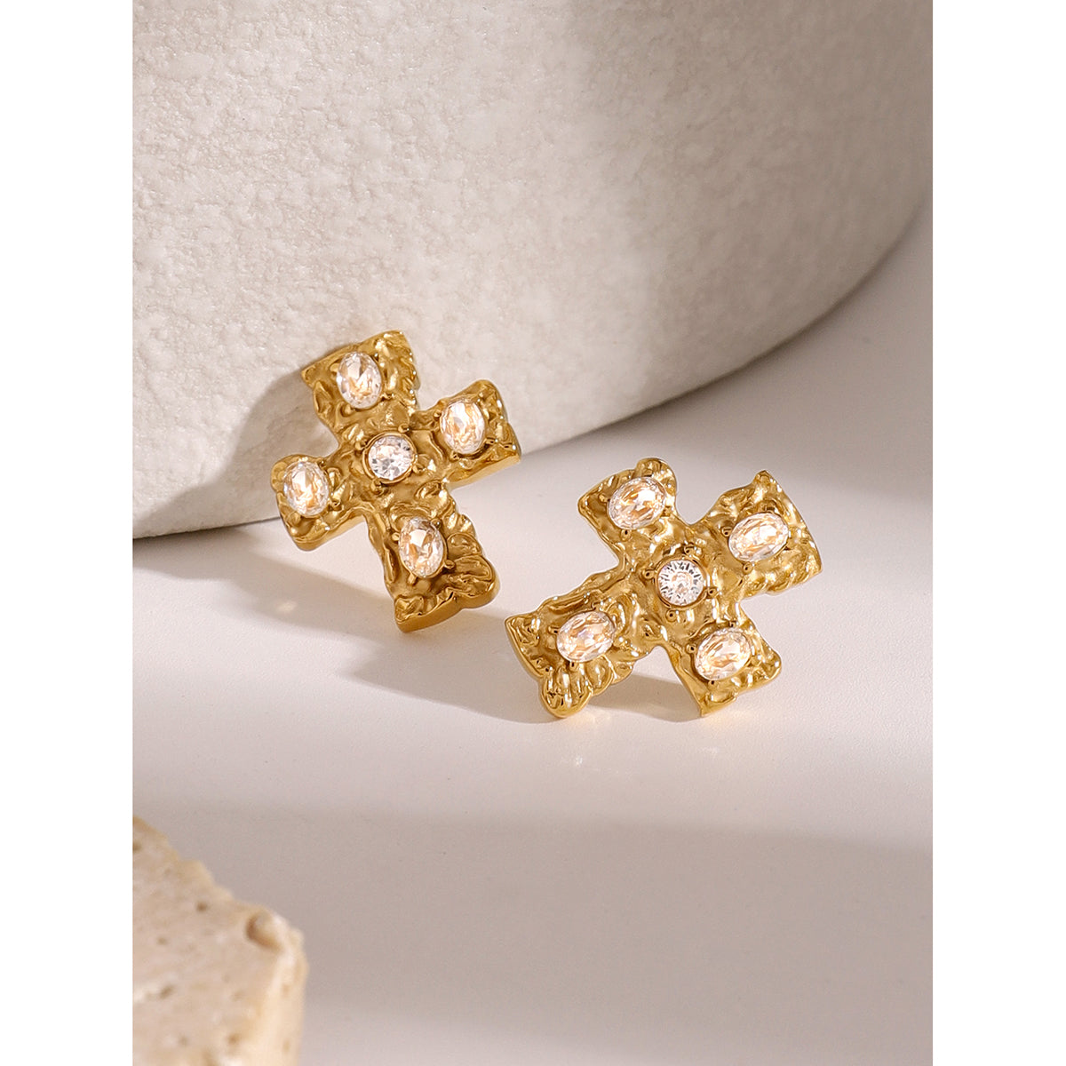 Jesus – Classic Sterling Silver Cross Earrings