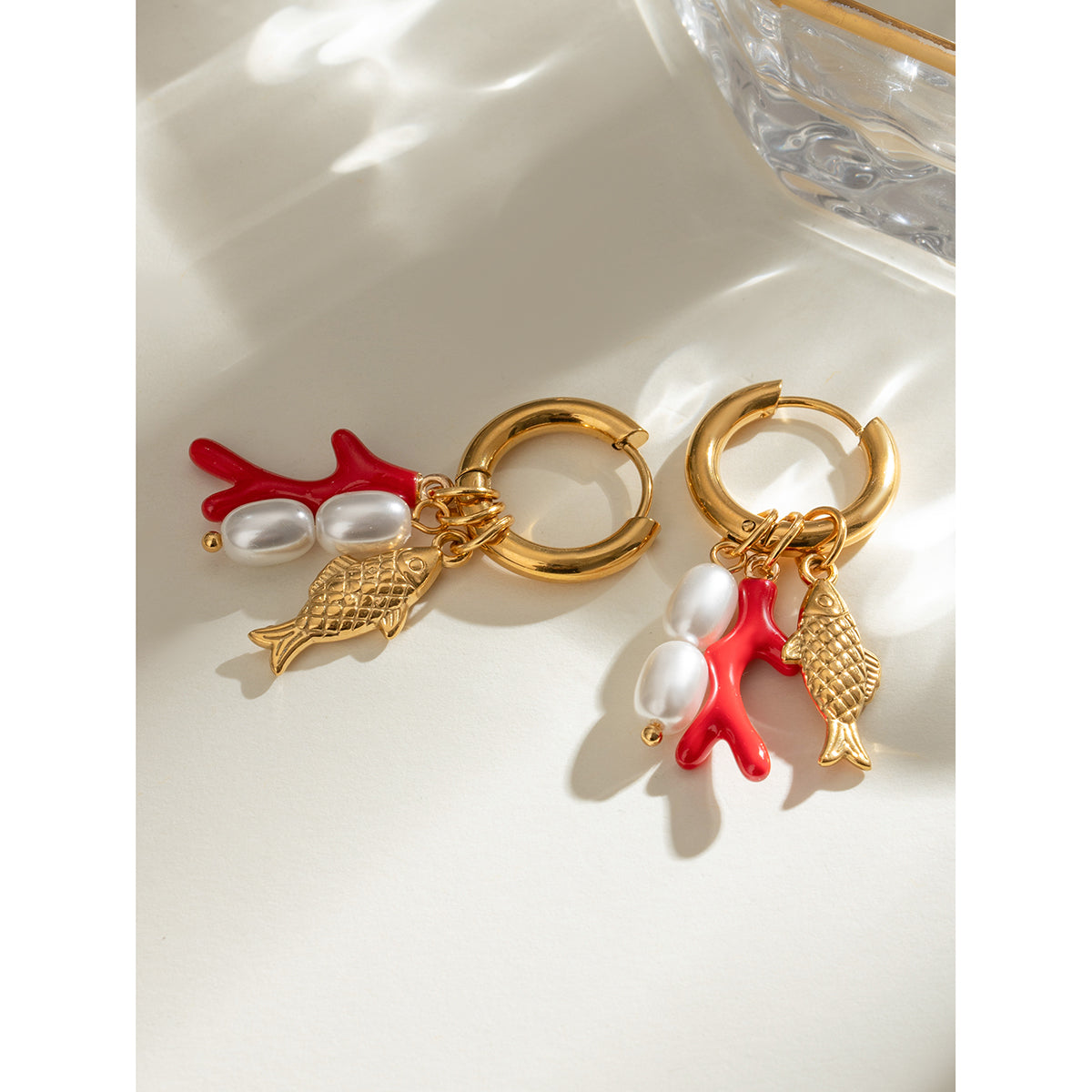 Fish-Hoops – Playful Sterling Silver Marine Life Earring Set