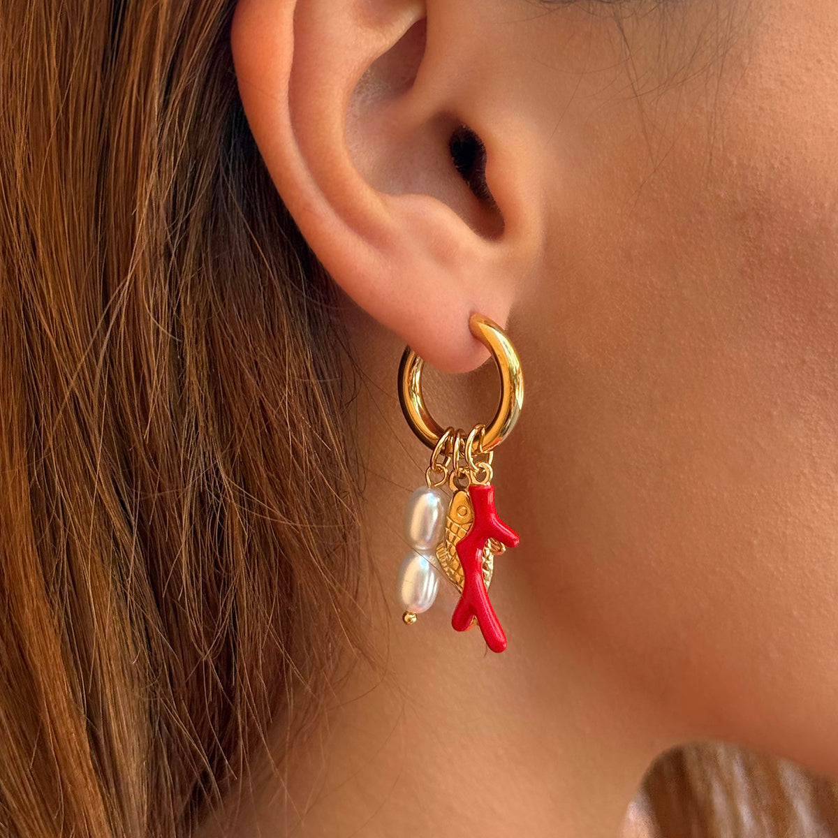 Fish-Hoops – Playful Sterling Silver Marine Life Earring Set