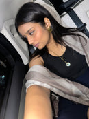 Shine Bright Pendant – Celestial Gold Disc Necklace with Sun & Star Motif