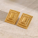 The RectGold Earrings – Gold Plated Statement Earrings for Women