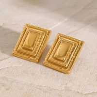 The RectGold Earrings – Gold Plated Statement Earrings for Women
