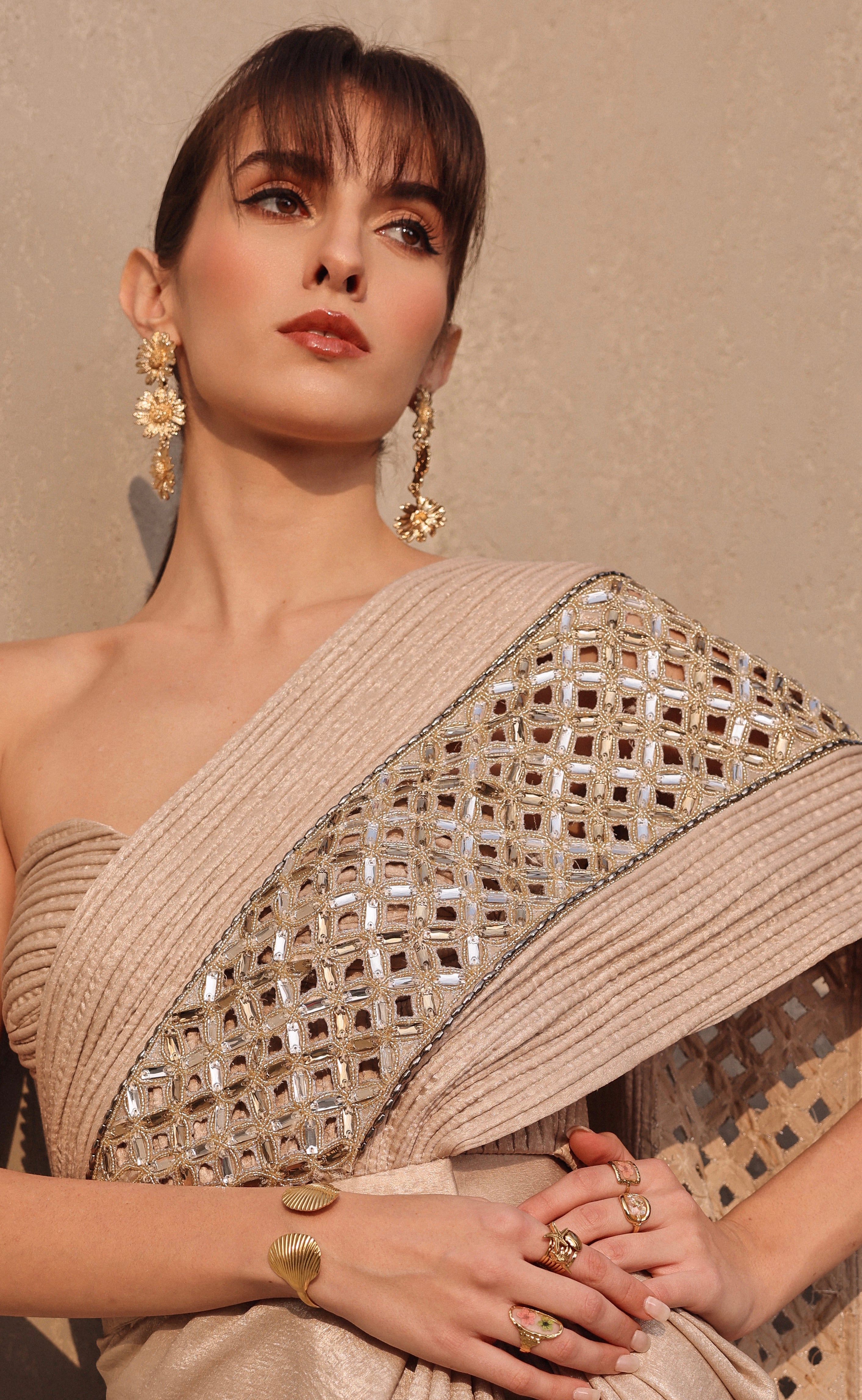 Triflora Earrings – Elegant Crystal Ball Studs Design