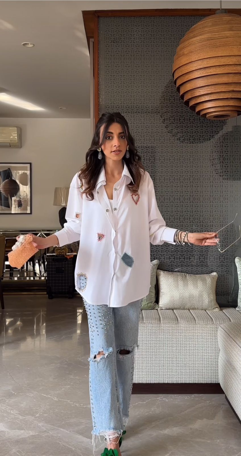 Geometric Shirt – Elegant Embroidered Shirt for Women