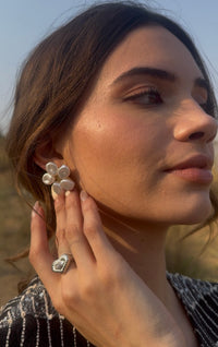 Pearl Blossom Floral Drop Earrings