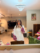 Flower On The Sleeves Full Sleeves – Elegant Floral Shirt Women