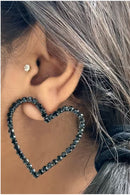 Black Sweetheart Earrings Big
