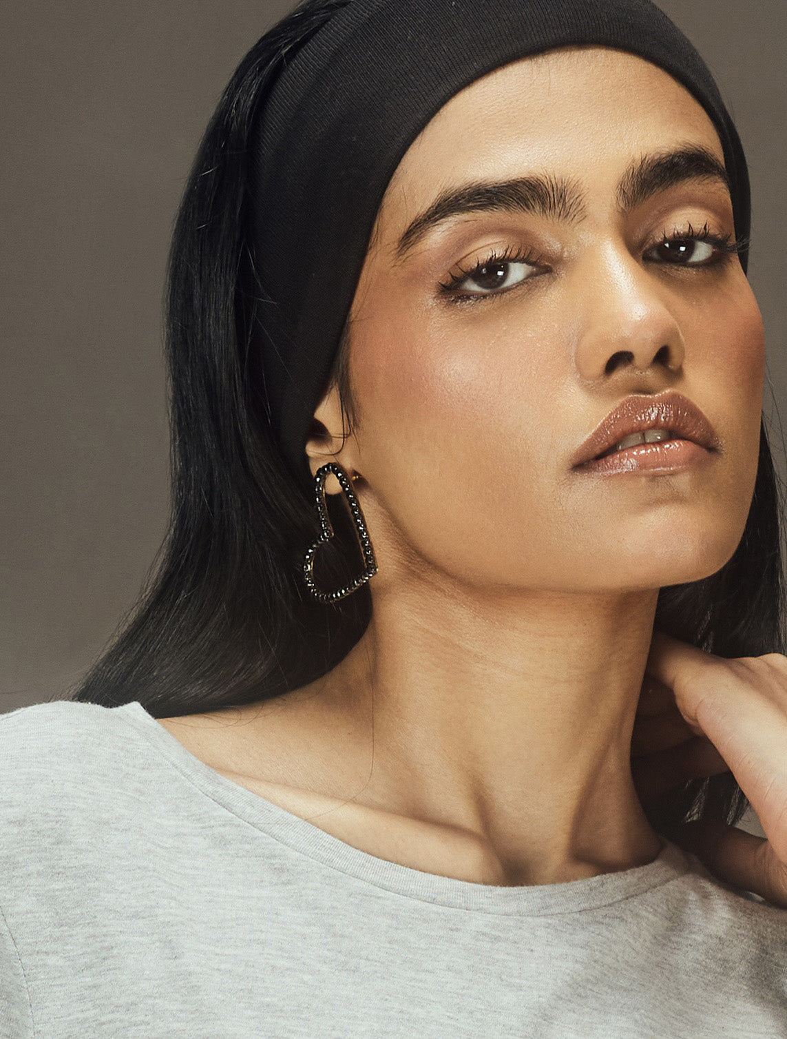 Black Sweetheart Earrings Big