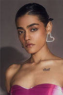 Silver sweetheart earrings big