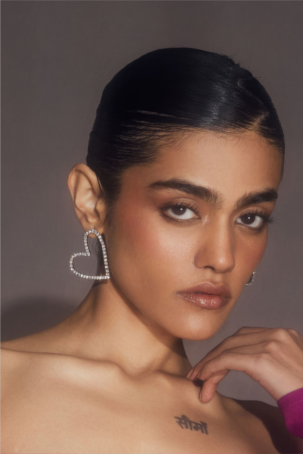 Silver sweetheart earrings big