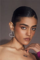 Silver sweetheart earrings big