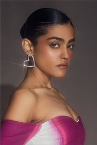 Silver sweetheart earrings big