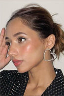 Silver sweetheart earrings big