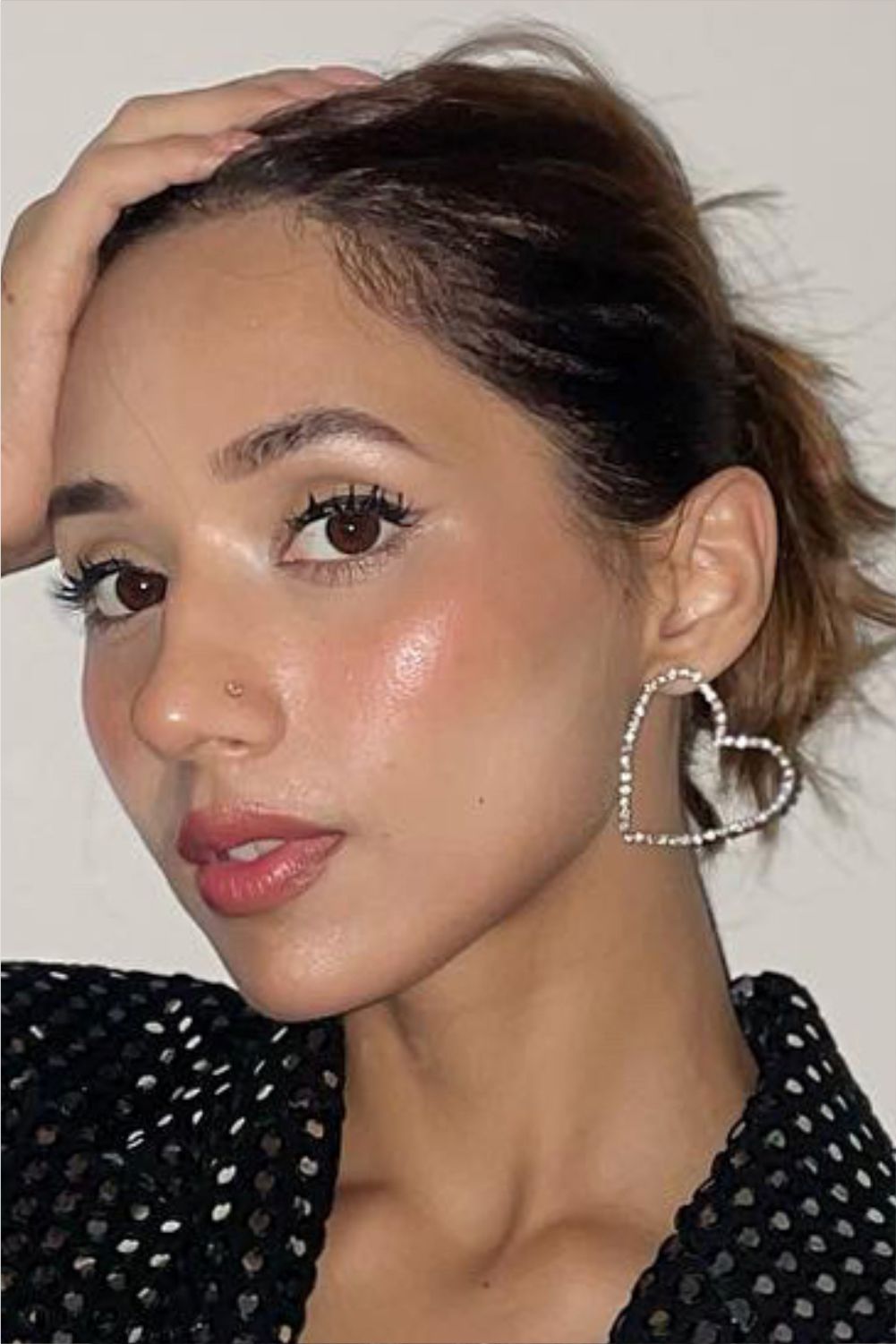 Silver sweetheart earrings big