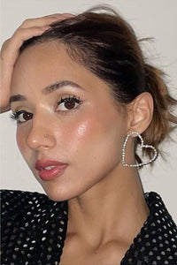 Silver sweetheart earrings big