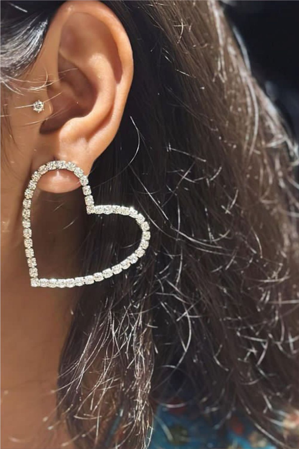 Silver sweetheart earrings big