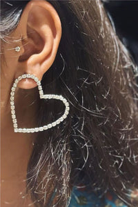 Silver sweetheart earrings big