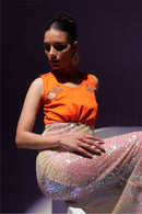 Knots & Crosses Orange Tank Top for Women