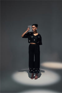 Flower Flies Black Coord Set for Women