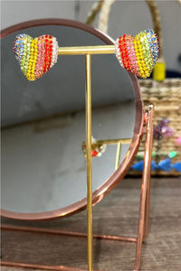 Rainbow heart studs