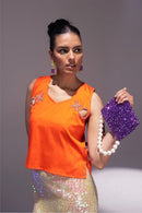 Knots & Crosses Orange Tank Top for Women