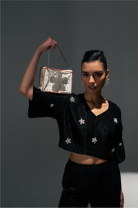 Flower Flies Black Coord Set for Women