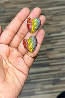 Rainbow heart studs