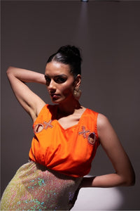 Knots & Crosses Orange Tank Top for Women