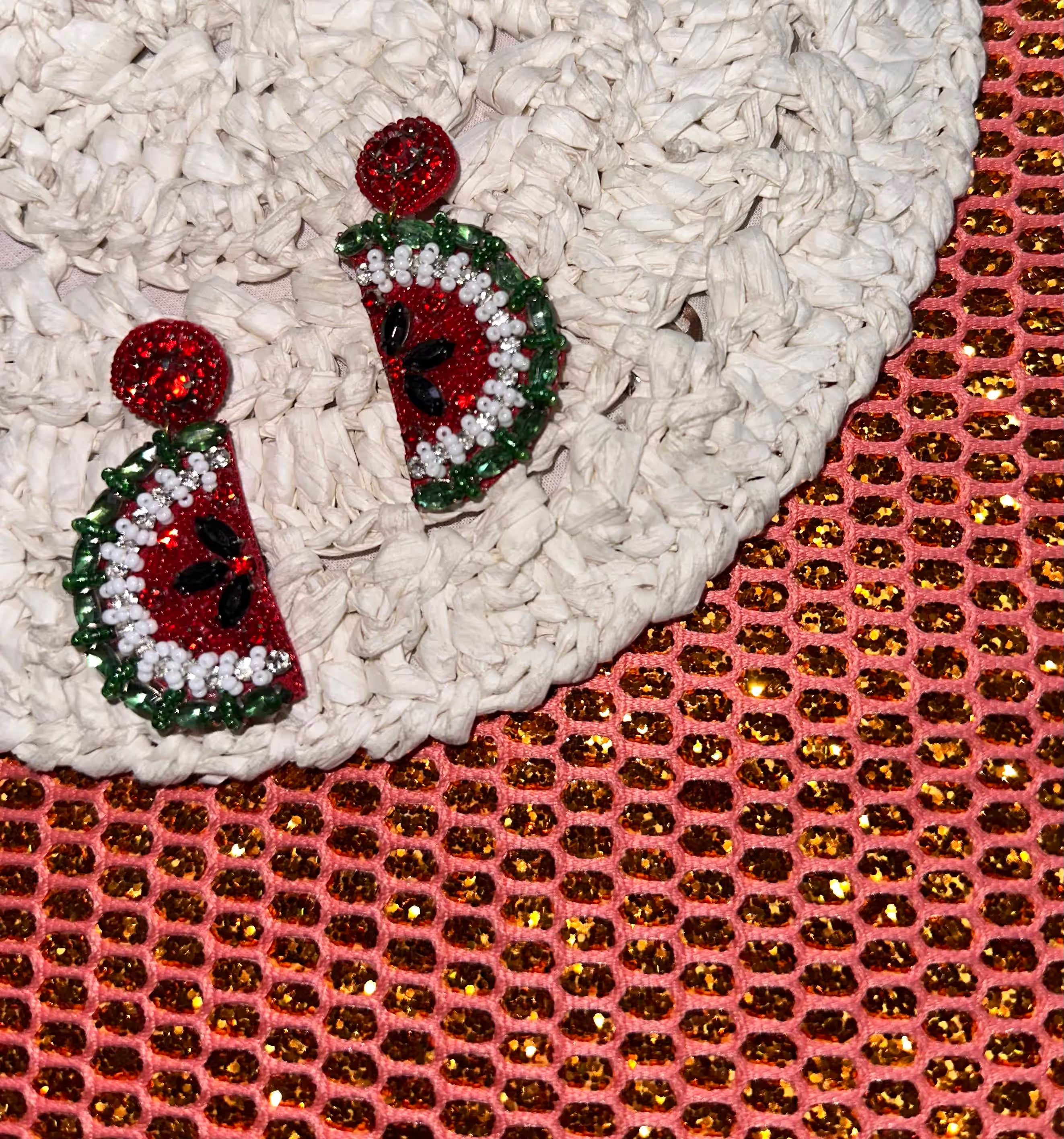 What a Melon – Beaded Watermelon Earrings