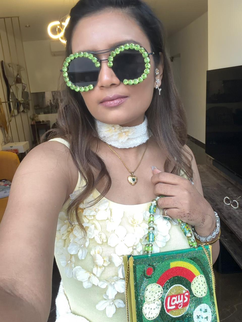 Shine Like a Moon – Trendy Stone Sunglasses for Women