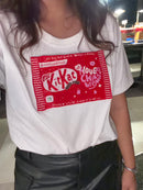 KitKat Graphic Cotton White T Shirt for Women