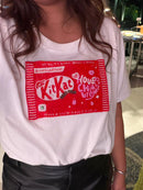 KitKat Graphic Cotton White T Shirt for Women
