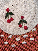 Cherry Blossom Beaded Cherry Dangler Earrings for Women