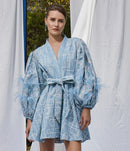 Just Go With The Bow Blue Earrings