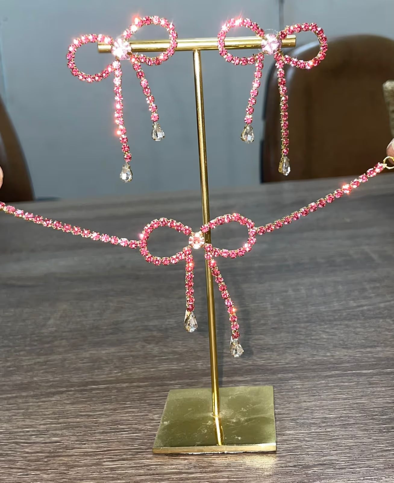 Just Go With The Bow Pink Choker