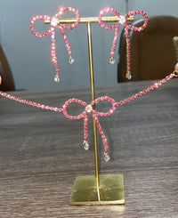 Just Go With The Bow Pink Choker