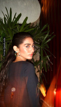 Multicoloured Stone Hoop Earrings