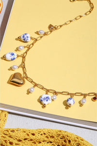 Heart Charm Necklace for Women – Gold Tone Charm Necklace